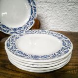 6 assiettes à dessert en porcelaine Pyroblan