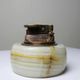 Small vintage copper and onyx table lighter, gold-plated metal and copper, 1960s-1970s