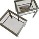 Pair of Brushed Steel Side Tables, Smoked Glass by Guy Lefèvre