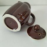 Vintage chocolate glazed stoneware teapot