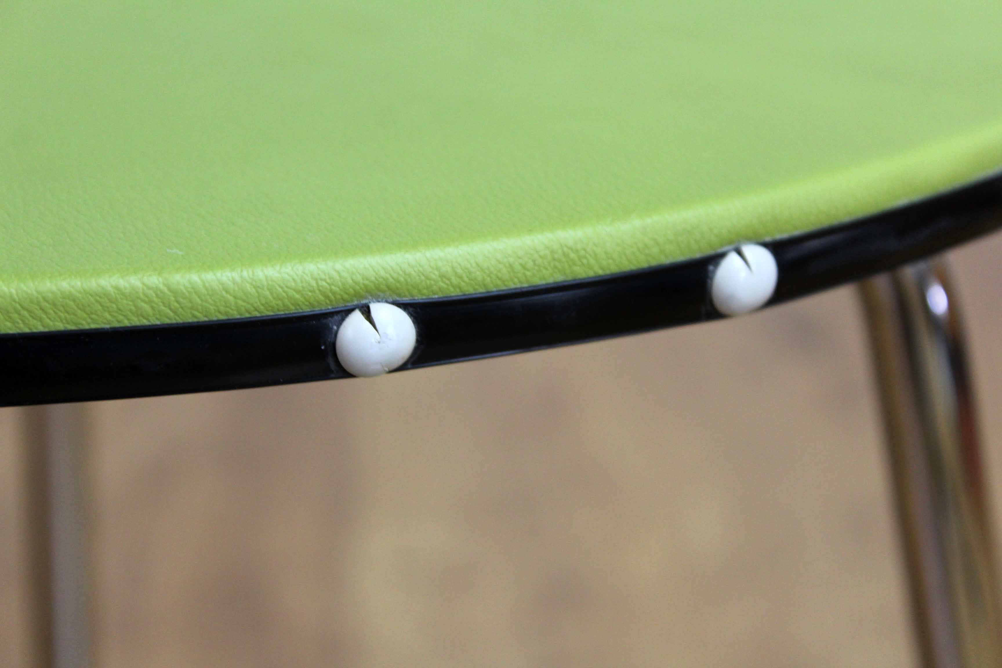 Vintage green and chrome stool