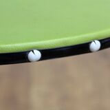 Tabouret vintage vert et chrome