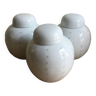 Set of 3 porcelain pots