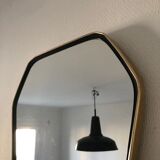 Miroir rétroviseur hexagonal 49x33cm vintage 1960