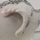Gravy boat on pedestal with handles Terre de fer St Amand amandinoise "lily of the valley"