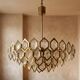 Faceted glass chandelier brass Jaroslav Bejvl Kamenický Šenov 1960s Czechoslovakia