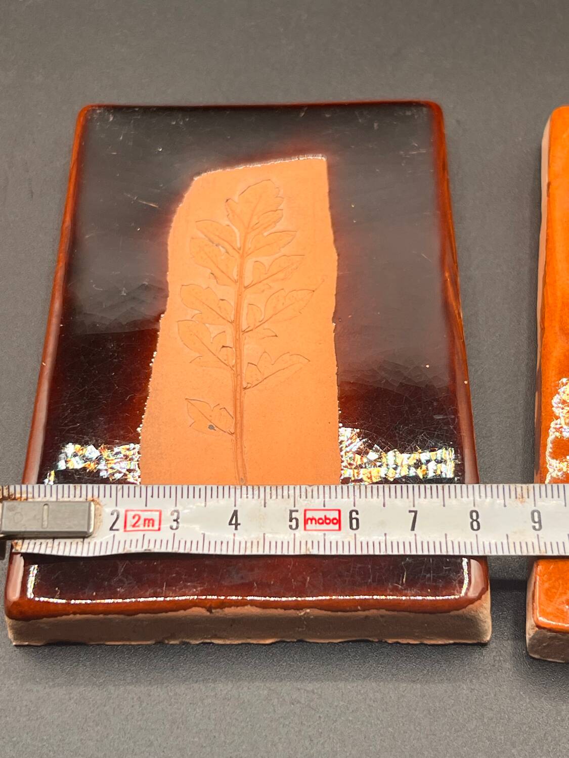 Vintage decorative tiles by Roger Capron – Embossed leaves