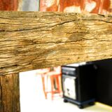 Indus mirror made of recycled solid exotic woods