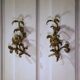 Pair of floral wall sconces in gilt steel, 1960s