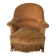 Joli fauteuil crapaud ancien velours moutarde