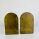 Pair of minimalist vintage raw brass bookends