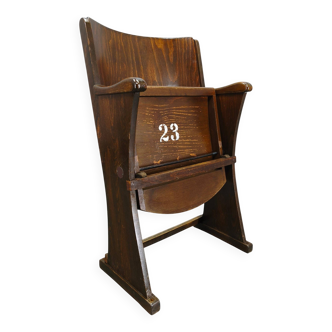 1950s Vintage Cinema Chair Beech Wood Theater Seat Armchair