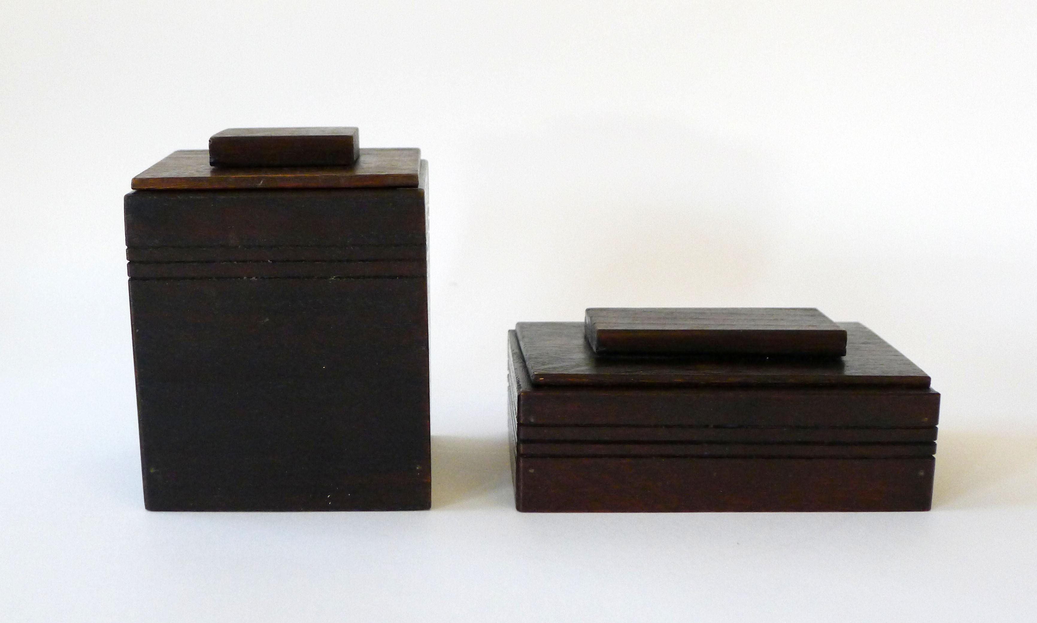 Pair of wooden Art Deco boxes