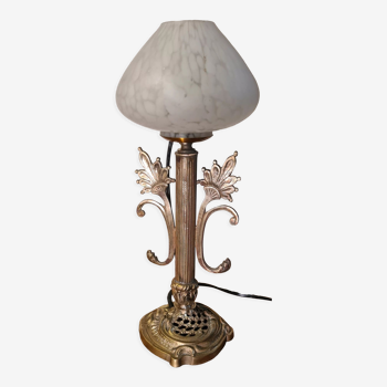 Lampe en bronze et laiton art nouveau