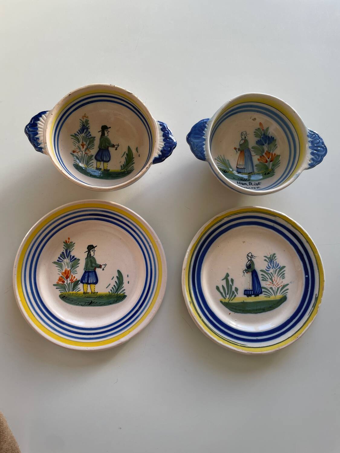 Complete service Henriot Quimper bowls and plates
