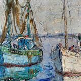 Painting signed René Leforestier and frame