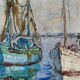 Painting signed René Leforestier and frame