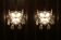 Pair of wall sconces in chrome metal and crystal