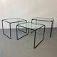 Modernist Italian steel and glass set of nesting tables, 1970s, set of 3