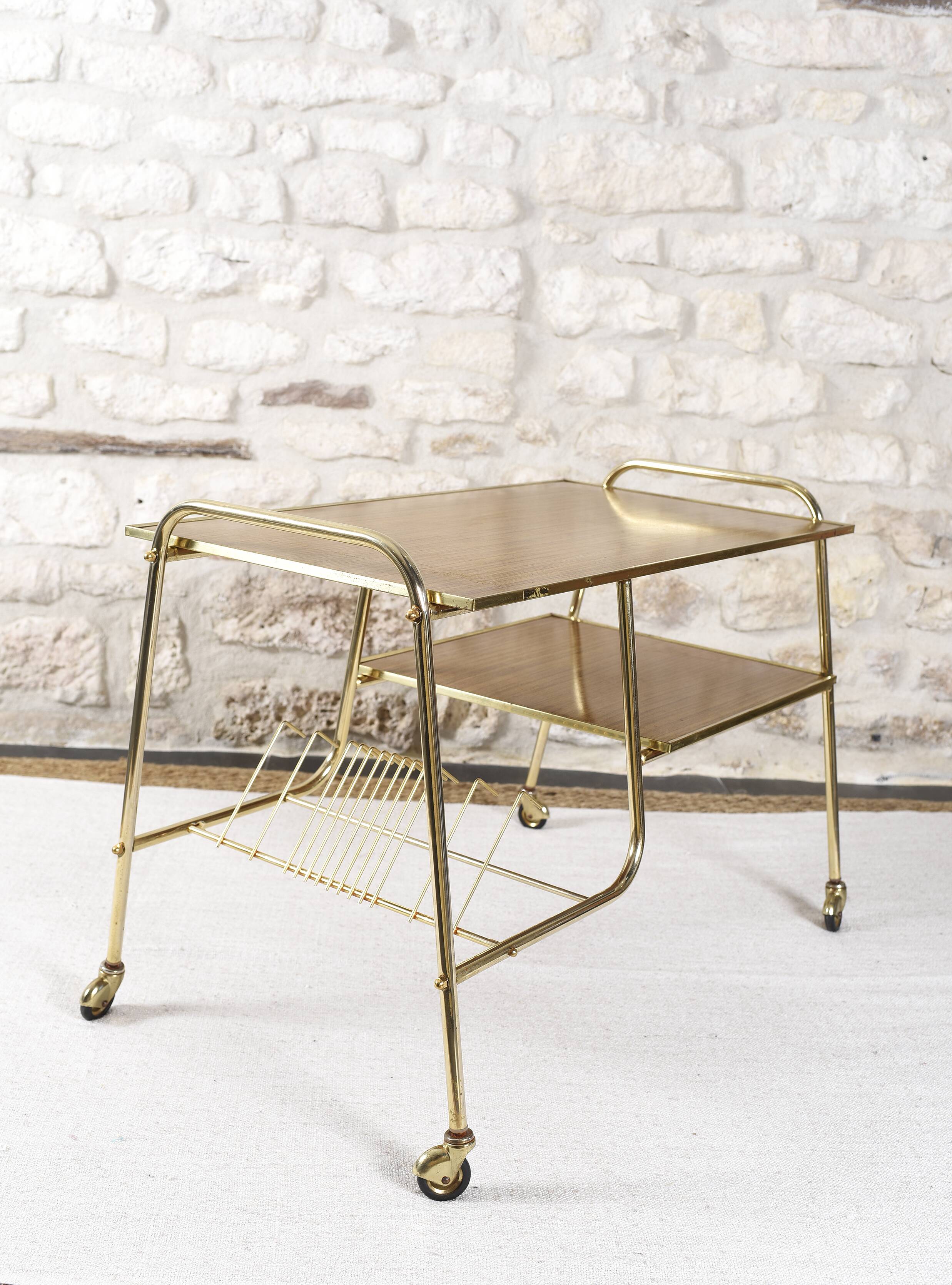 Vintage vinyl holder trolley