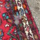 Handmade long hallway rug in burgundy wool, 75x200