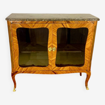 Louis XV style showcase, Rosewood marquetry