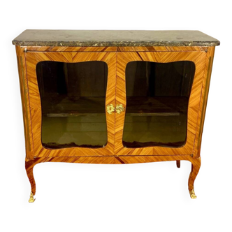 Louis XV style showcase, Rosewood marquetry