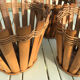 Three vintage bamboo planters