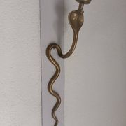 Bronze cobra candle holder wall sconce