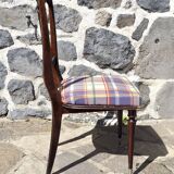 Set of 6 chairs in lacquered wood and fabric