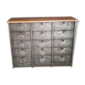 Meuble industriel 15 clapets Strafor métal bois