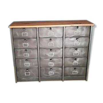 Meuble industriel 15 clapets Strafor métal bois