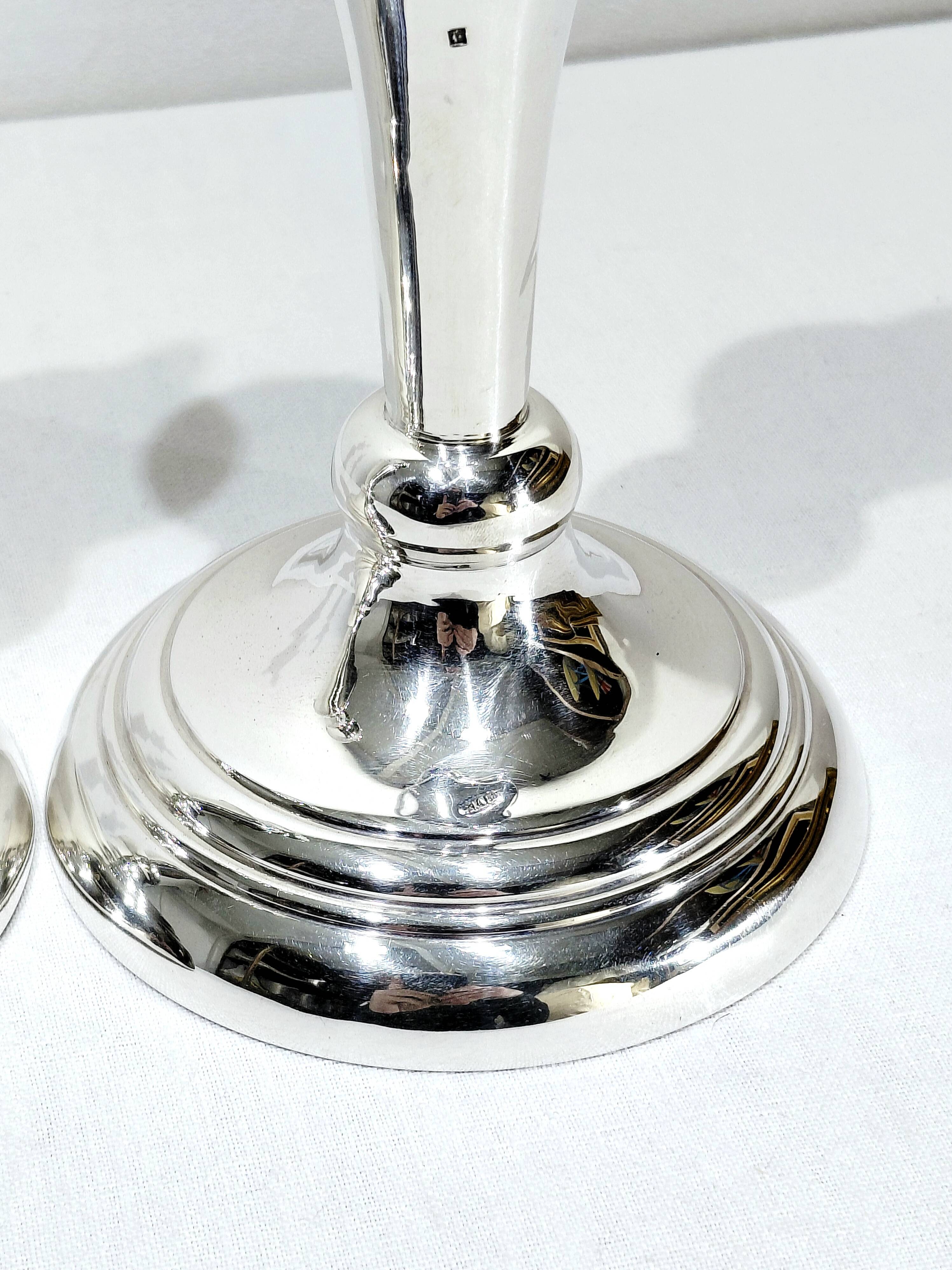 Pair of Silver Candle Holders Egypt