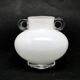 Modernism vase, white and transparent glass, HSG Tarnowiec, Poland, 1970s
