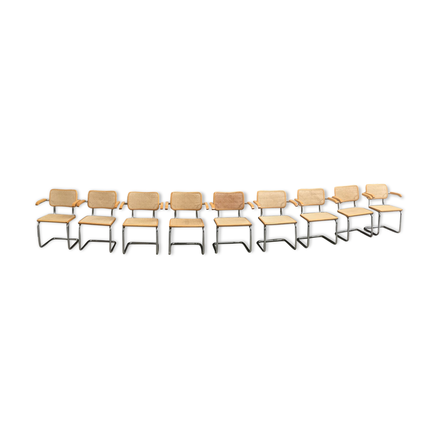 9 chairs model B64 design by Marcel Breuer