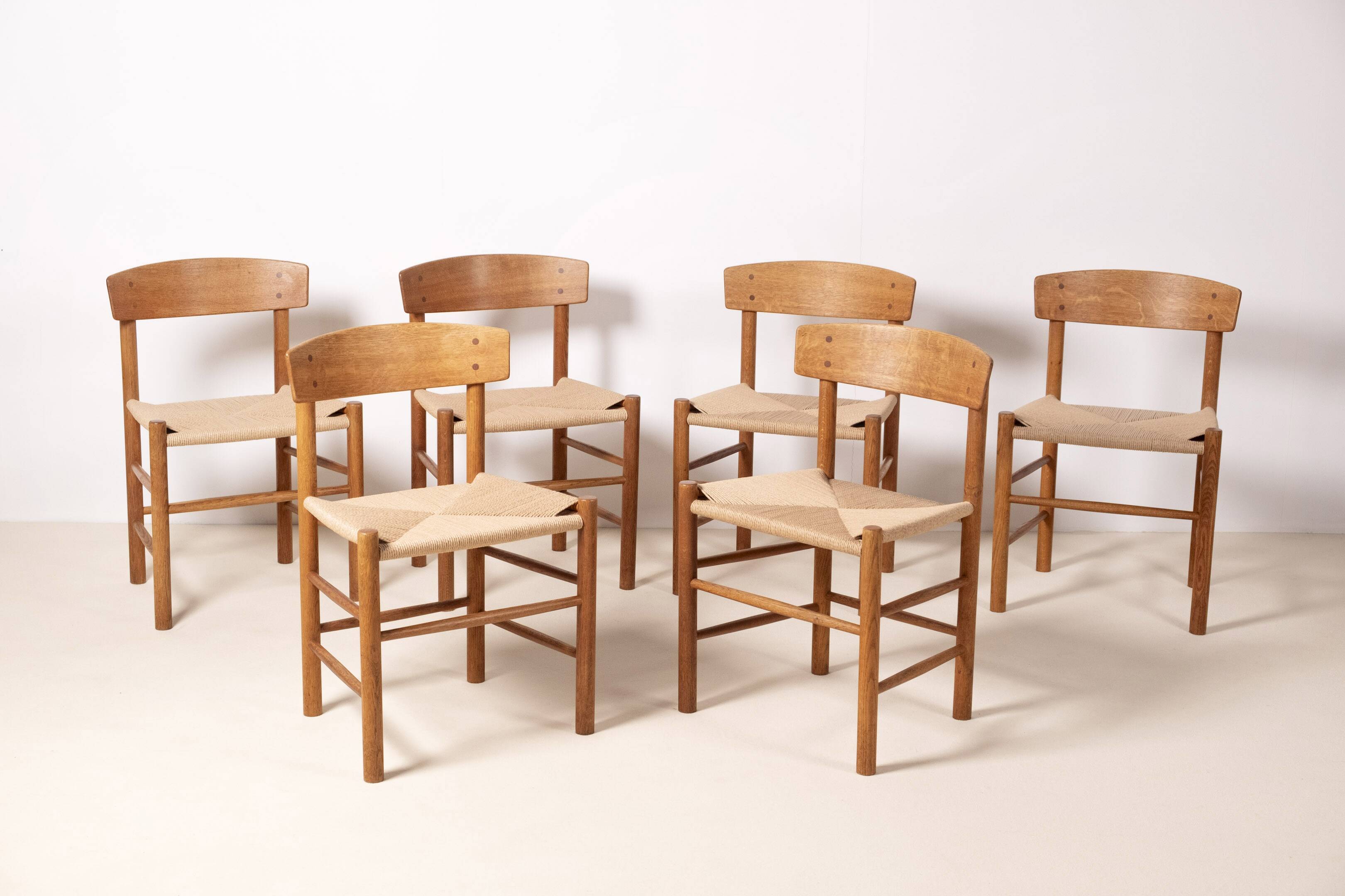 6 chaises J39 de Børge Mogensen en chêne, 1963