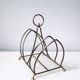 Vintage steel and brass magazine rack – 1980s
