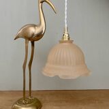 Vintage pink frosted glass lampshade pendant light