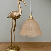 Vintage pink frosted glass lampshade pendant light