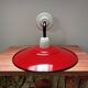 Red enamelled sheet metal wall light
