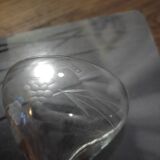 Coupes à champagne dessert verre ciselé grappe raisins, lot de 4