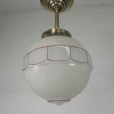 Art Deco pendant light with 12-sided glass ball, 1930s