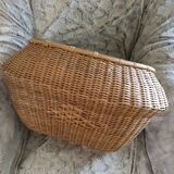 Atypical rattan panière - vintage