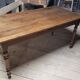 Antique solid oak bistro restaurant table, 1900s -1m53