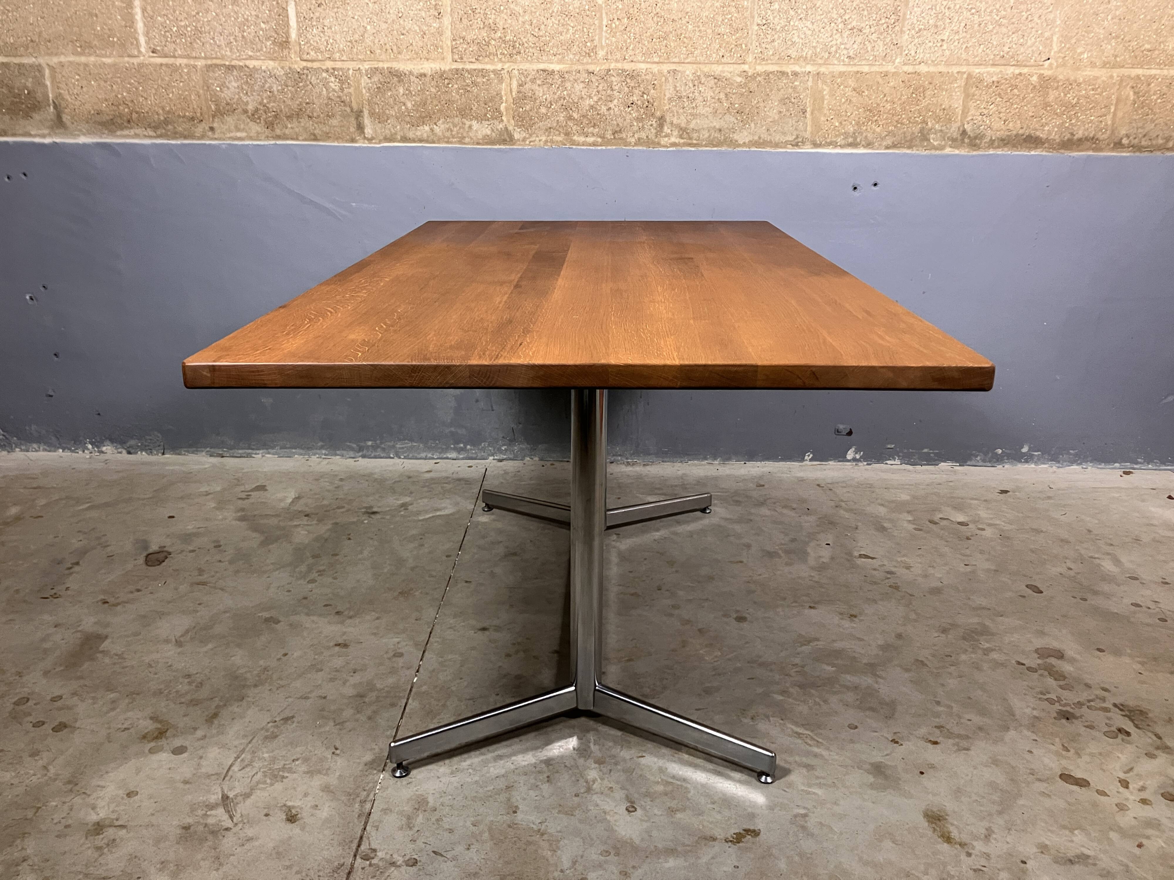 Vintage industrial table desk chrome oak