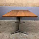 Vintage industrial table desk chrome oak