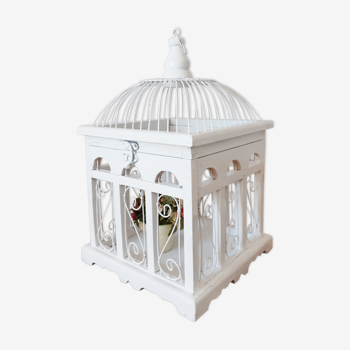 Cage volière de décoration en bois et métal