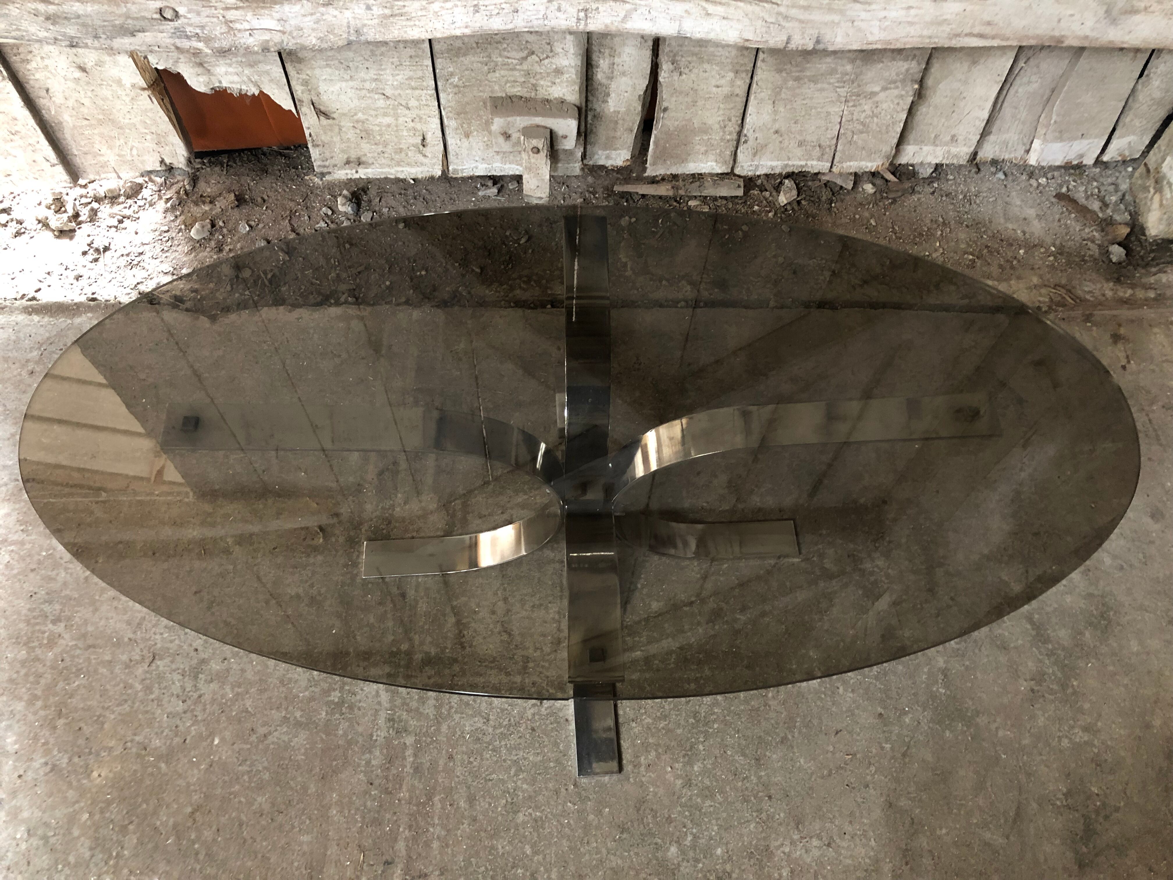 Old coffee table design chrome foot curved