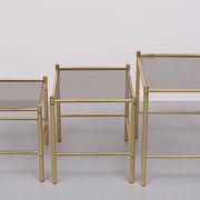 Brass nesting tables Hollywood Regency 1970s France