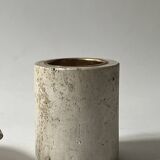 Cylindrical travertine candlestick by Fratelli Mannelli, Italian design 1970